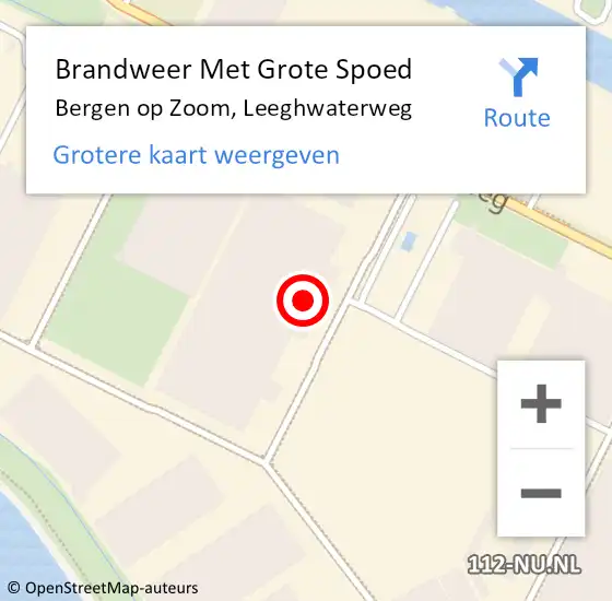 Locatie op kaart van de 112 melding: Brandweer Met Grote Spoed Naar Bergen op Zoom, Leeghwaterweg op 2 januari 2023 10:44