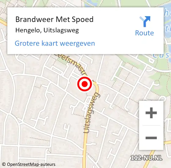 Locatie op kaart van de 112 melding: Brandweer Met Spoed Naar Hengelo, Uitslagsweg op 2 januari 2023 11:07
