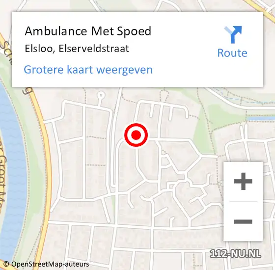Locatie op kaart van de 112 melding: Ambulance Met Spoed Naar Elsloo, Elserveldstraat op 2 januari 2023 11:09