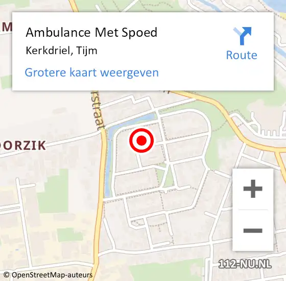 Locatie op kaart van de 112 melding: Ambulance Met Spoed Naar Kerkdriel, Tijm op 2 januari 2023 11:32