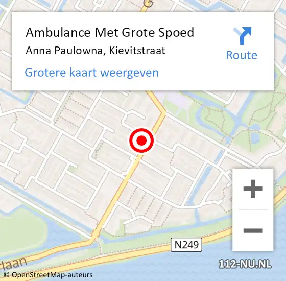 Locatie op kaart van de 112 melding: Ambulance Met Grote Spoed Naar Anna Paulowna, Kievitstraat op 2 januari 2023 11:39