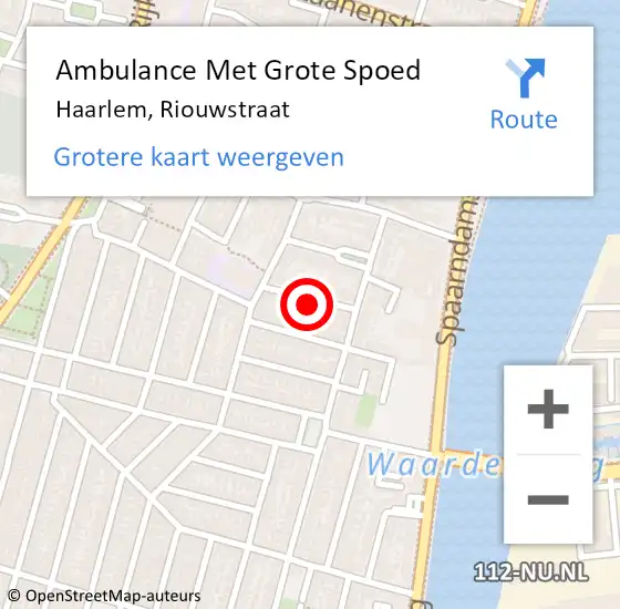 Locatie op kaart van de 112 melding: Ambulance Met Grote Spoed Naar Haarlem, Riouwstraat op 2 januari 2023 11:57