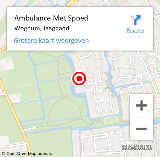 Locatie op kaart van de 112 melding: Ambulance Met Spoed Naar Wognum, Jaagband op 2 januari 2023 12:00