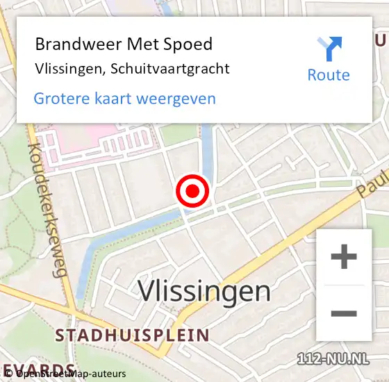 Locatie op kaart van de 112 melding: Brandweer Met Spoed Naar Vlissingen, Schuitvaartgracht op 2 januari 2023 13:29