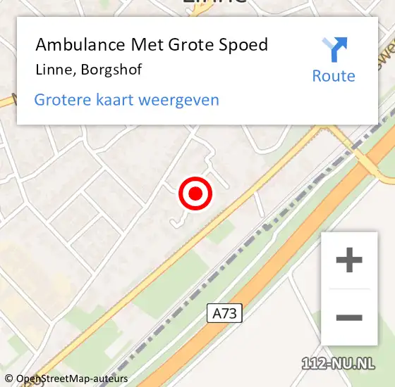 Locatie op kaart van de 112 melding: Ambulance Met Grote Spoed Naar Linne, Borgshof op 2 januari 2023 14:29