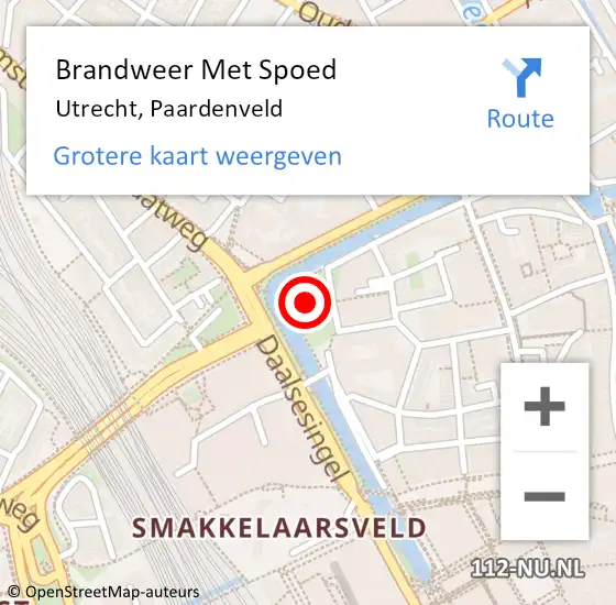 Locatie op kaart van de 112 melding: Brandweer Met Spoed Naar Utrecht, Paardenveld op 2 januari 2023 14:44