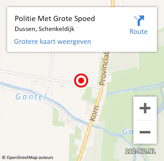 Locatie op kaart van de 112 melding: Politie Met Grote Spoed Naar Dussen, Schenkeldijk op 2 januari 2023 15:20