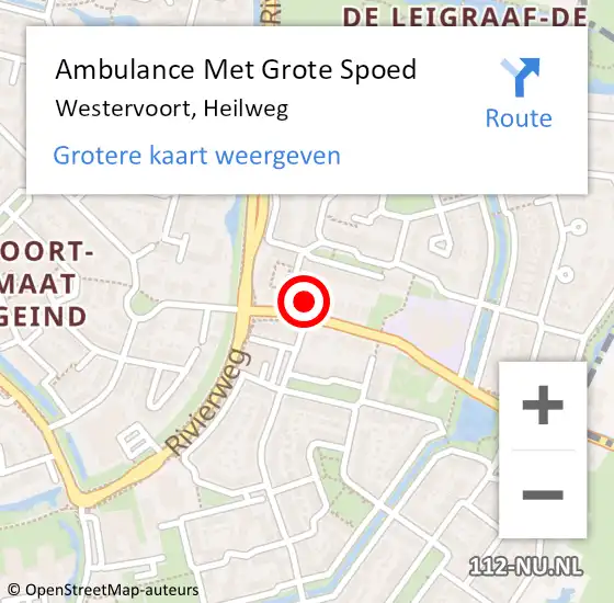 Locatie op kaart van de 112 melding: Ambulance Met Grote Spoed Naar Westervoort, Heilweg op 2 januari 2023 15:35