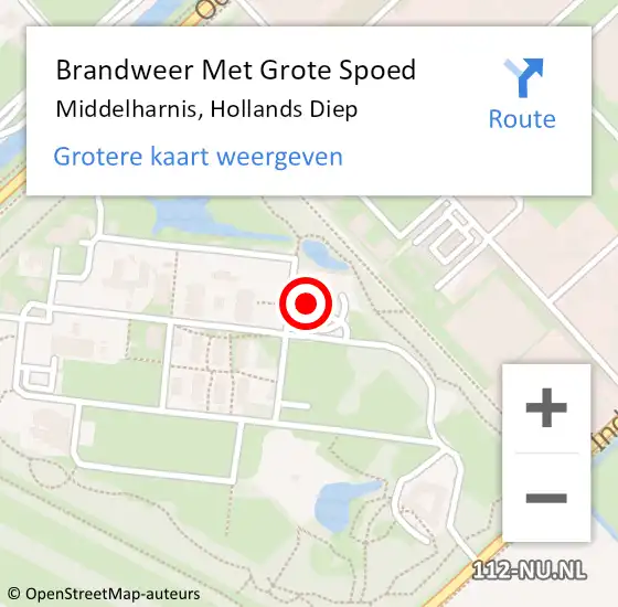 Locatie op kaart van de 112 melding: Brandweer Met Grote Spoed Naar Middelharnis, Hollands Diep op 2 januari 2023 16:05