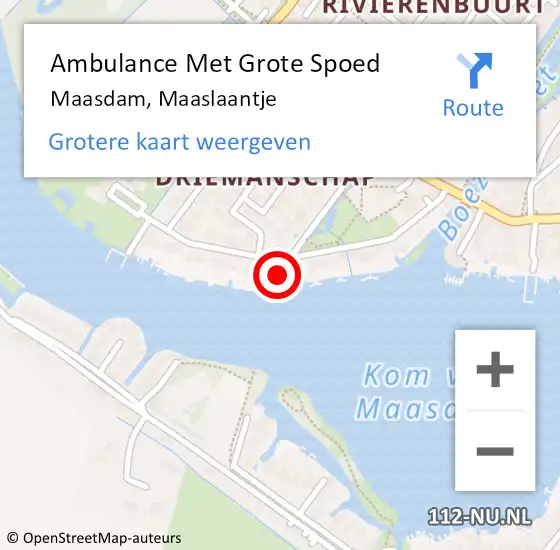 Locatie op kaart van de 112 melding: Ambulance Met Grote Spoed Naar Maasdam, Maaslaantje op 2 januari 2023 16:39