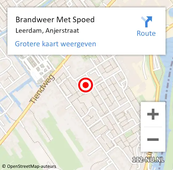 Locatie op kaart van de 112 melding: Brandweer Met Spoed Naar Leerdam, Anjerstraat op 2 januari 2023 17:14