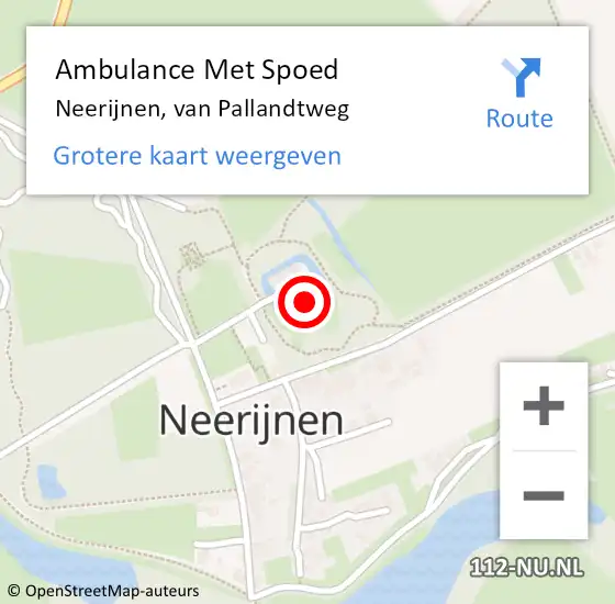 Locatie op kaart van de 112 melding: Ambulance Met Spoed Naar Neerijnen, van Pallandtweg op 2 januari 2023 17:30