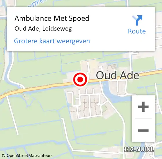 Locatie op kaart van de 112 melding: Ambulance Met Spoed Naar Oud Ade, Leidseweg op 2 januari 2023 17:44
