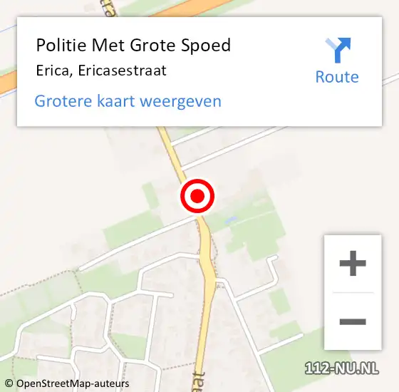 Locatie op kaart van de 112 melding: Politie Met Grote Spoed Naar Erica, Ericasestraat op 2 januari 2023 17:58