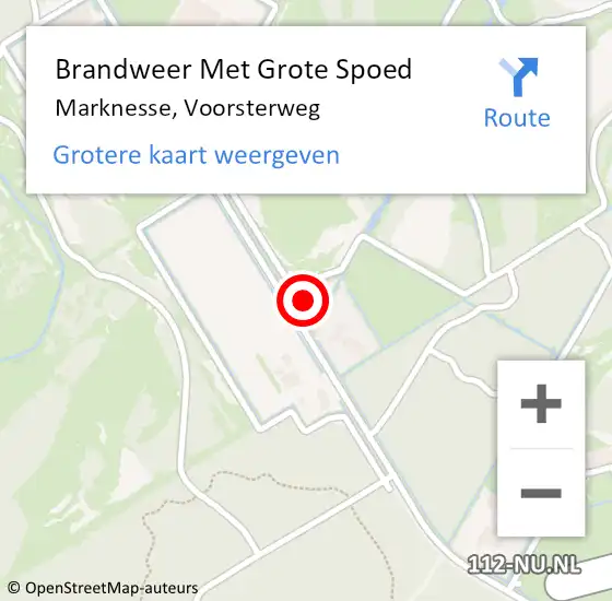 Locatie op kaart van de 112 melding: Brandweer Met Grote Spoed Naar Marknesse, Voorsterweg op 2 januari 2023 18:00