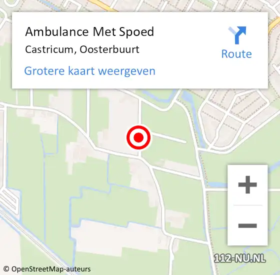 Locatie op kaart van de 112 melding: Ambulance Met Spoed Naar Castricum, Oosterbuurt op 10 augustus 2014 21:09