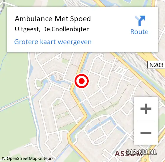 Locatie op kaart van de 112 melding: Ambulance Met Spoed Naar Uitgeest, De Cnollenbijter op 2 januari 2023 19:08