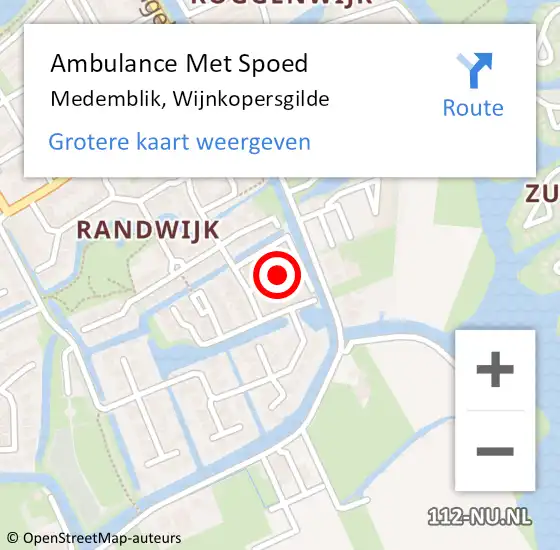 Locatie op kaart van de 112 melding: Ambulance Met Spoed Naar Medemblik, Wijnkopersgilde op 2 januari 2023 19:09