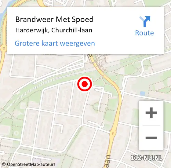 Locatie op kaart van de 112 melding: Brandweer Met Spoed Naar Harderwijk, Churchill-laan op 2 januari 2023 19:16