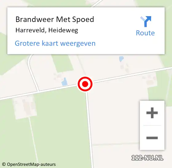 Locatie op kaart van de 112 melding: Brandweer Met Spoed Naar Harreveld, Heideweg op 10 augustus 2014 21:13