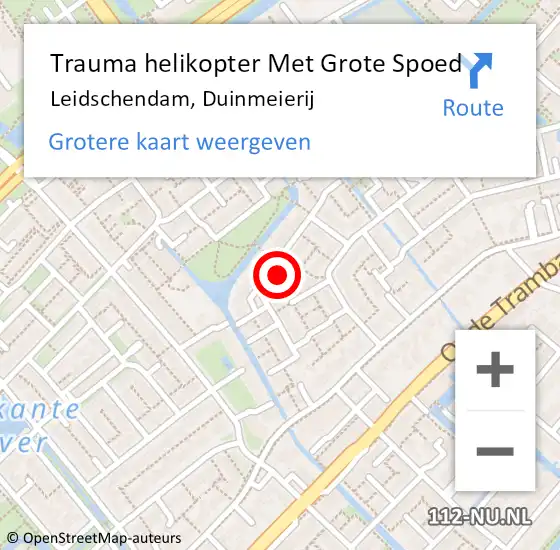 Locatie op kaart van de 112 melding: Trauma helikopter Met Grote Spoed Naar Leidschendam, Duinmeierij op 2 januari 2023 19:32