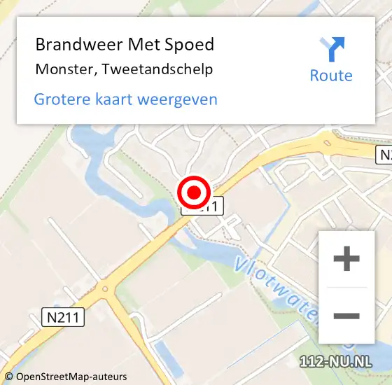 Locatie op kaart van de 112 melding: Brandweer Met Spoed Naar Monster, Tweetandschelp op 2 januari 2023 19:43