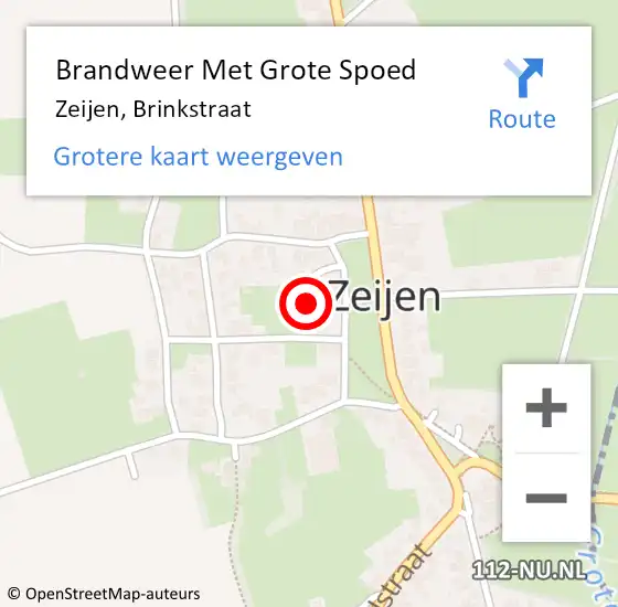 Locatie op kaart van de 112 melding: Brandweer Met Grote Spoed Naar Zeijen, Brinkstraat op 2 januari 2023 20:44