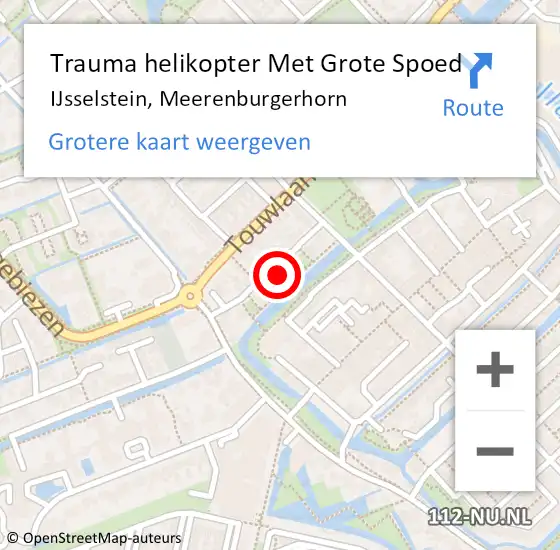 Locatie op kaart van de 112 melding: Trauma helikopter Met Grote Spoed Naar IJsselstein, Meerenburgerhorn op 2 januari 2023 20:53