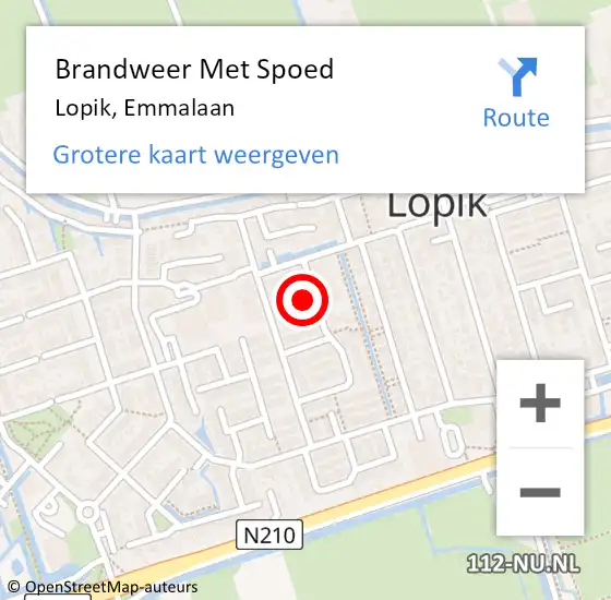 Locatie op kaart van de 112 melding: Brandweer Met Spoed Naar Lopik, Emmalaan op 2 januari 2023 21:34