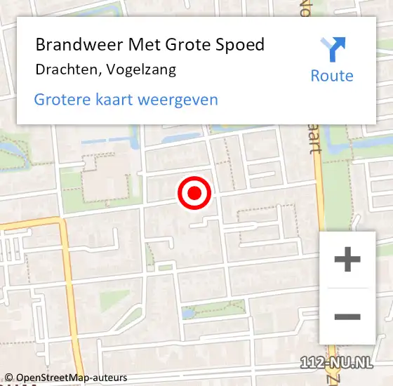 Locatie op kaart van de 112 melding: Brandweer Met Grote Spoed Naar Drachten, Vogelzang op 2 januari 2023 21:42