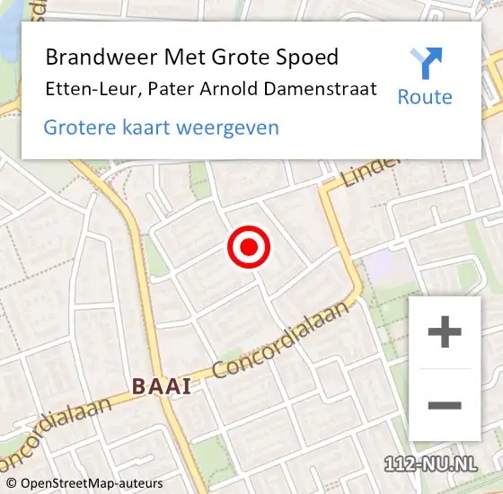 Locatie op kaart van de 112 melding: Brandweer Met Grote Spoed Naar Etten-Leur, Pater Arnold Damenstraat op 2 januari 2023 23:58