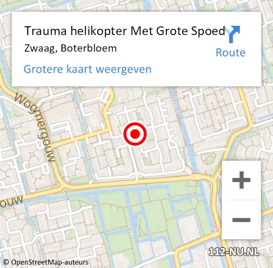 Locatie op kaart van de 112 melding: Trauma helikopter Met Grote Spoed Naar Zwaag, Boterbloem op 3 januari 2023 00:28