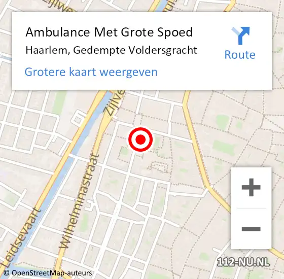 Locatie op kaart van de 112 melding: Ambulance Met Grote Spoed Naar Haarlem, Gedempte Voldersgracht op 3 januari 2023 01:00