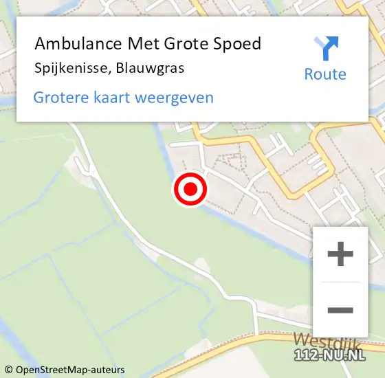 Locatie op kaart van de 112 melding: Ambulance Met Grote Spoed Naar Spijkenisse, Blauwgras op 3 januari 2023 01:29