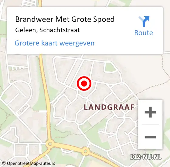 Locatie op kaart van de 112 melding: Brandweer Met Grote Spoed Naar Geleen, Schachtstraat op 3 januari 2023 02:06