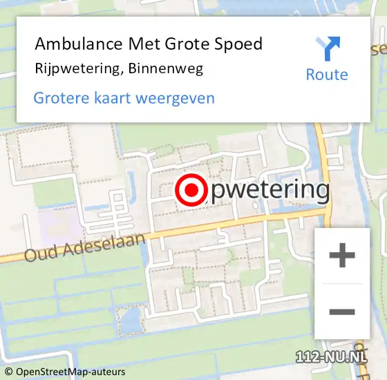 Locatie op kaart van de 112 melding: Ambulance Met Grote Spoed Naar Rijpwetering, Binnenweg op 3 januari 2023 02:22