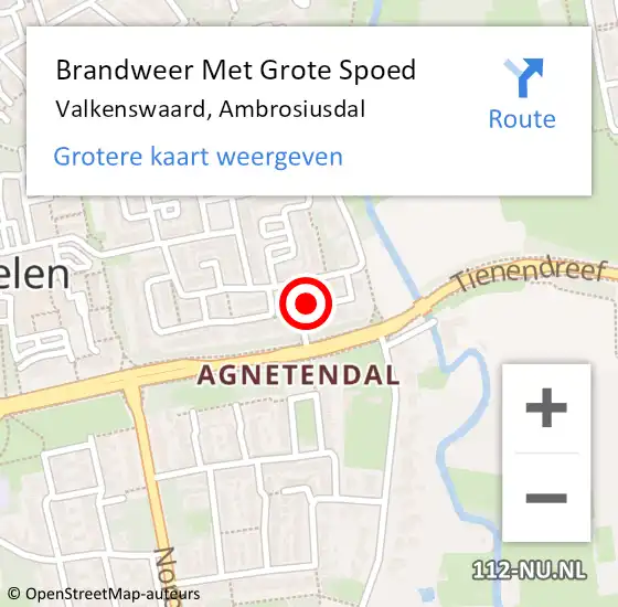 Locatie op kaart van de 112 melding: Brandweer Met Grote Spoed Naar Valkenswaard, Ambrosiusdal op 3 januari 2023 03:21