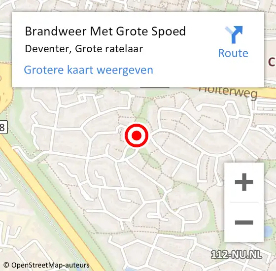 Locatie op kaart van de 112 melding: Brandweer Met Grote Spoed Naar Deventer, Grote ratelaar op 3 januari 2023 04:31