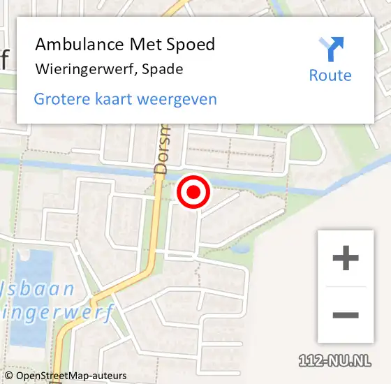 Locatie op kaart van de 112 melding: Ambulance Met Spoed Naar Wieringerwerf, Spade op 3 januari 2023 05:39