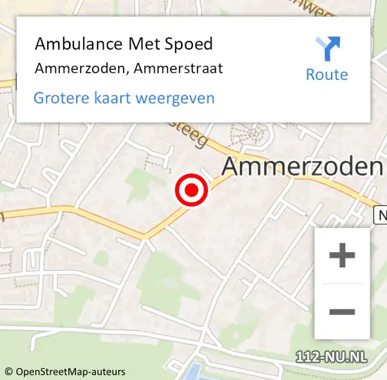 Locatie op kaart van de 112 melding: Ambulance Met Spoed Naar Ammerzoden, Ammerstraat op 3 januari 2023 05:39