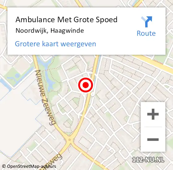 Locatie op kaart van de 112 melding: Ambulance Met Grote Spoed Naar Noordwijk, Haagwinde op 3 januari 2023 05:44