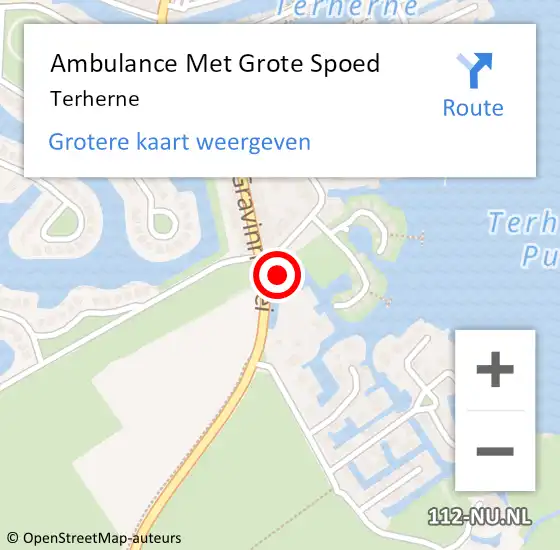 Locatie op kaart van de 112 melding: Ambulance Met Grote Spoed Naar Terherne op 3 januari 2023 06:59