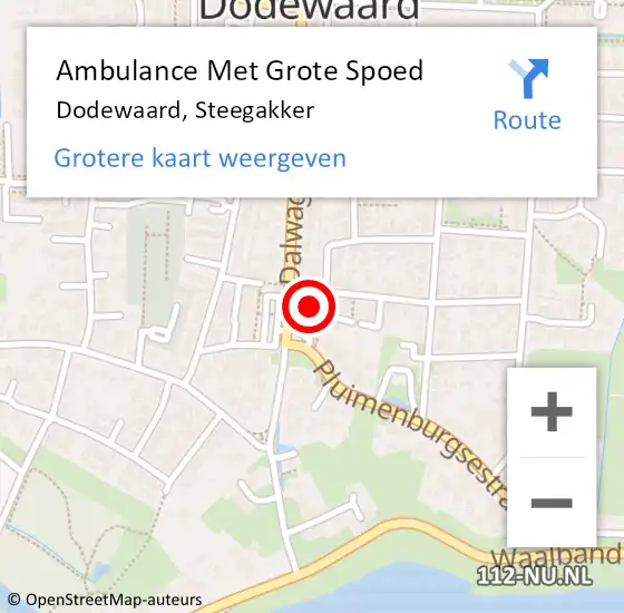 Locatie op kaart van de 112 melding: Ambulance Met Grote Spoed Naar Dodewaard, Steegakker op 3 januari 2023 09:22