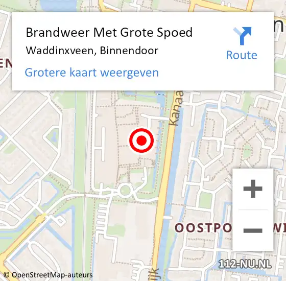 Locatie op kaart van de 112 melding: Brandweer Met Grote Spoed Naar Waddinxveen, Binnendoor op 3 januari 2023 09:49