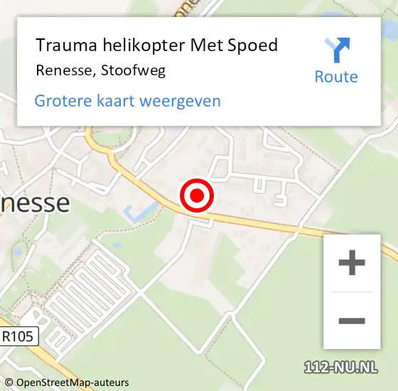 Locatie op kaart van de 112 melding: Trauma helikopter Met Spoed Naar Renesse, Stoofweg op 3 januari 2023 10:06