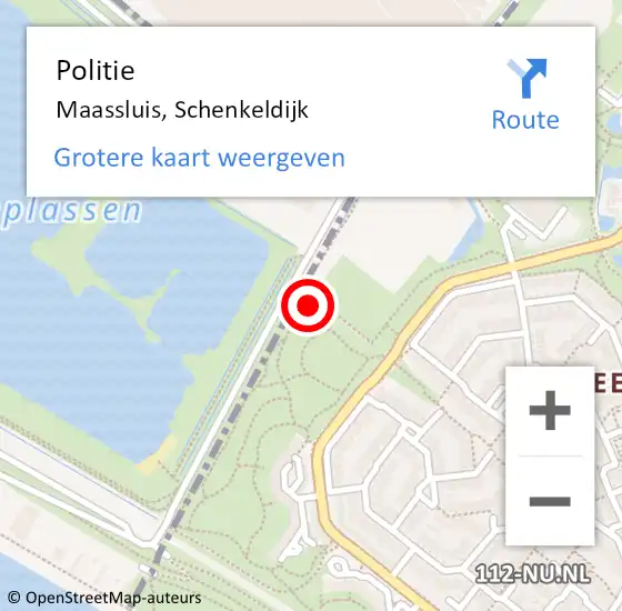 Locatie op kaart van de 112 melding: Politie Maassluis, Schenkeldijk op 3 januari 2023 10:18