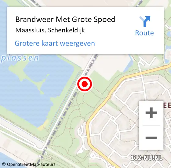 Locatie op kaart van de 112 melding: Brandweer Met Grote Spoed Naar Maassluis, Schenkeldijk op 3 januari 2023 10:19