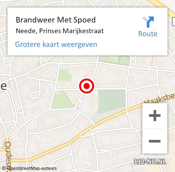 Locatie op kaart van de 112 melding: Brandweer Met Spoed Naar Neede, Prinses Marijkestraat op 3 januari 2023 11:11