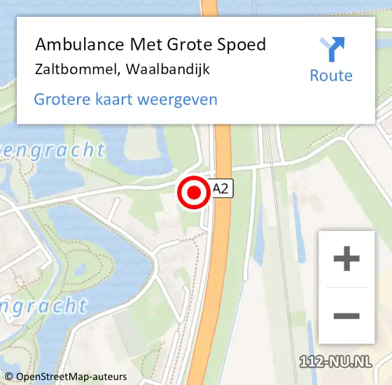 Locatie op kaart van de 112 melding: Ambulance Met Grote Spoed Naar Zaltbommel, Waalbandijk op 3 januari 2023 12:00