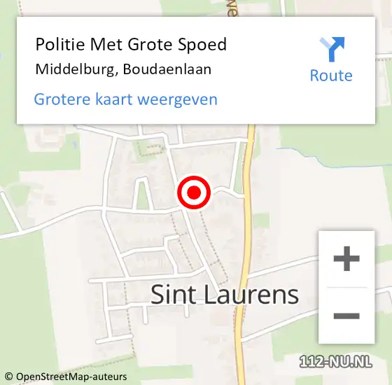 Locatie op kaart van de 112 melding: Politie Met Grote Spoed Naar Middelburg, Boudaenlaan op 3 januari 2023 12:21